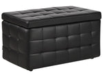 Aufbewahrungshocker MICHIGAN Kunstleder 72 cm 42 cm Schwarz