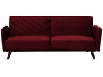 3-Sitzer Schlafsofa Samtstoff dunkelrot SENJA