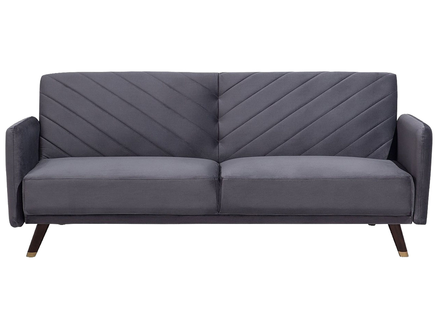 3-Sitzer Schlafsofa Samtstoff grau SENJA
