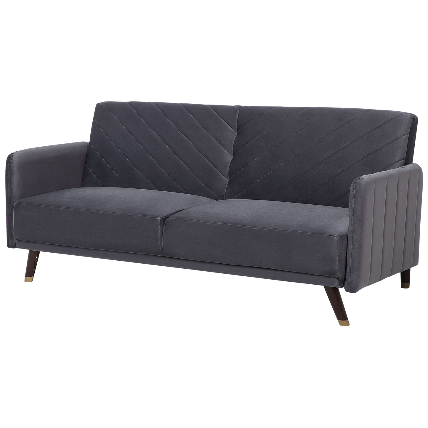 3-Sitzer Schlafsofa Samtstoff grau SENJA