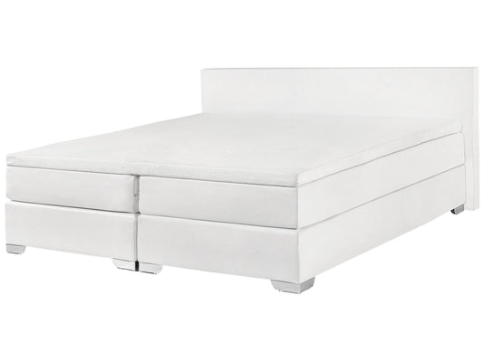 Boxspringbett Kunstleder PRESIDENT 180 x 200 cm Weiss