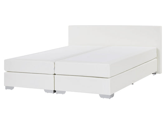 Boxspringbett Kunstleder PRESIDENT 160 x 200 cm Weiss