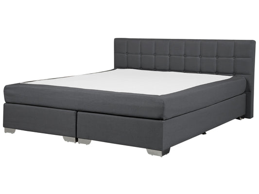 Boxspringbett Stoff ADMIRAL 180 x 200 cm Dunkelgrau