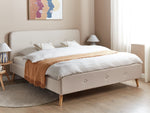 Bett mit Lattenrost Kunstleinen RENNES 180 x 200 cm Hellbeige