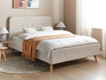 Bett mit Lattenrost Stoff RENNES 160 x 200 cm Hellbeige