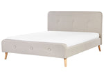 Bett mit Lattenrost Stoff RENNES 160 x 200 cm Hellbeige