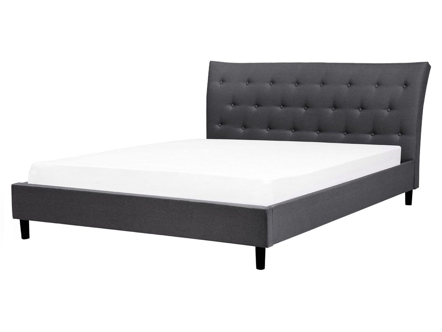 Bett mit Lattenrost Stoff SAVERNE 160 x 200 cm Dunkelgrau