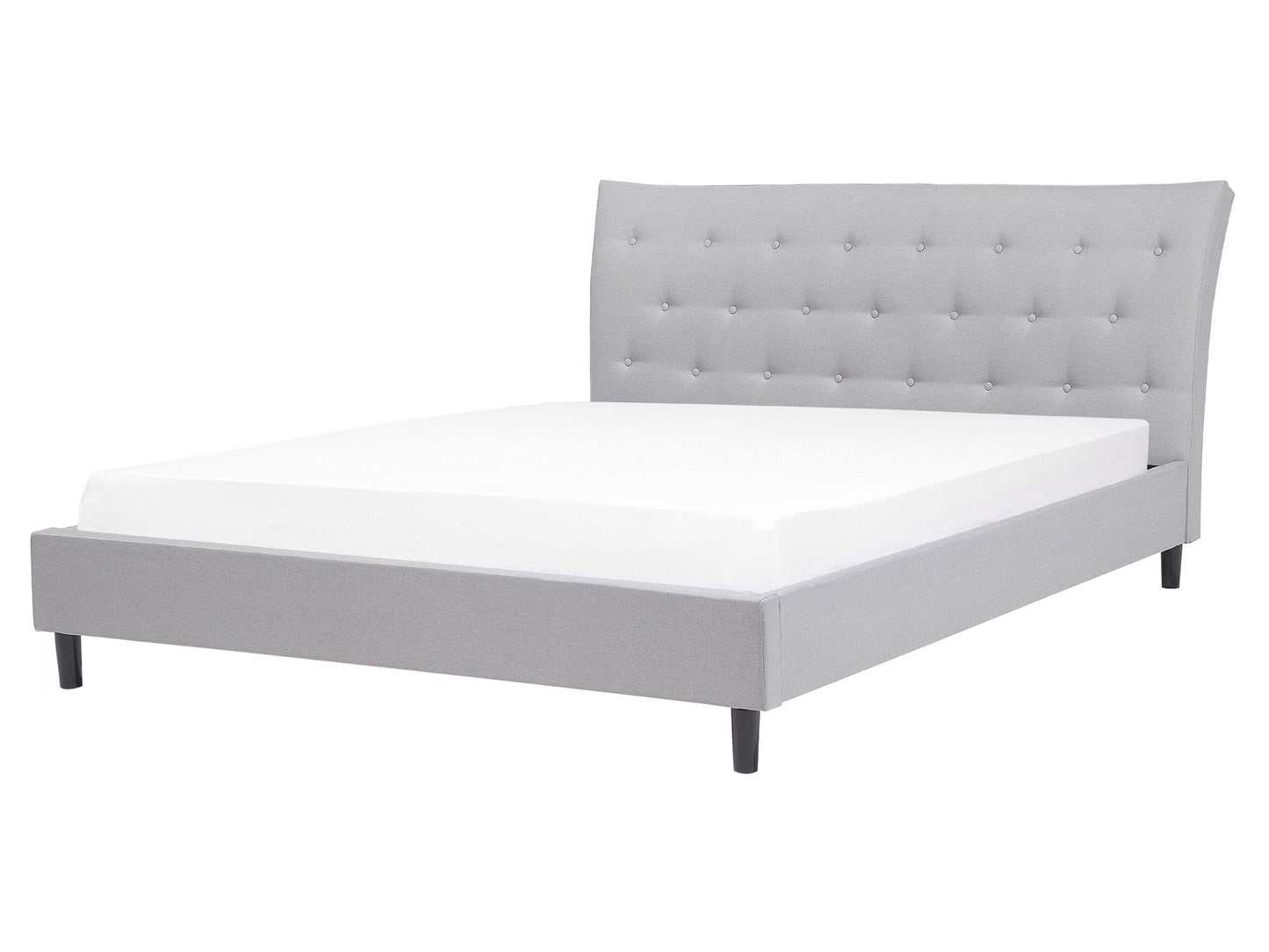 Bett mit Lattenrost Stoff SAVERNE 160 x 200 cm Hellgrau