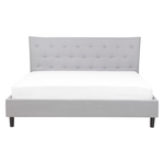 Bett mit Lattenrost Stoff SAVERNE 160 x 200 cm Hellgrau