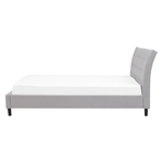 Bett mit Lattenrost Stoff SAVERNE 160 x 200 cm Hellgrau