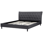 Bett mit Lattenrost Stoff SAVERNE 180 x 200 cm Dunkelgrau