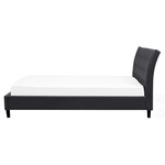 Bett mit Lattenrost Stoff SAVERNE 160 x 200 cm Dunkelgrau