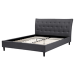 Bett mit Lattenrost Stoff SAVERNE 160 x 200 cm Dunkelgrau