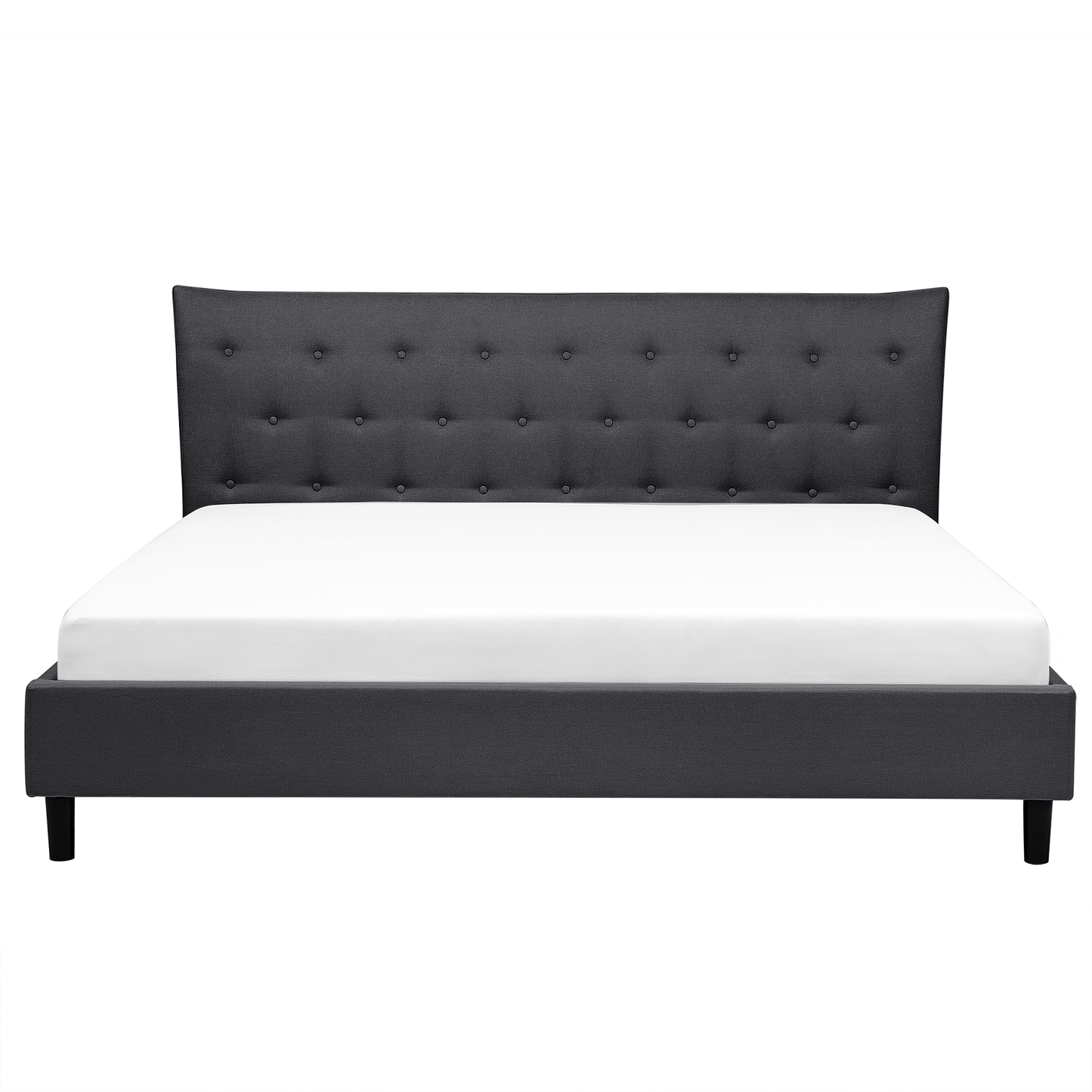 Bett mit Lattenrost Stoff SAVERNE 160 x 200 cm Dunkelgrau