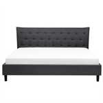 Bett mit Lattenrost Stoff SAVERNE 160 x 200 cm Dunkelgrau