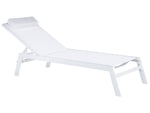 Gartenliege Aluminium Textilbespannung weiss CATANIA II