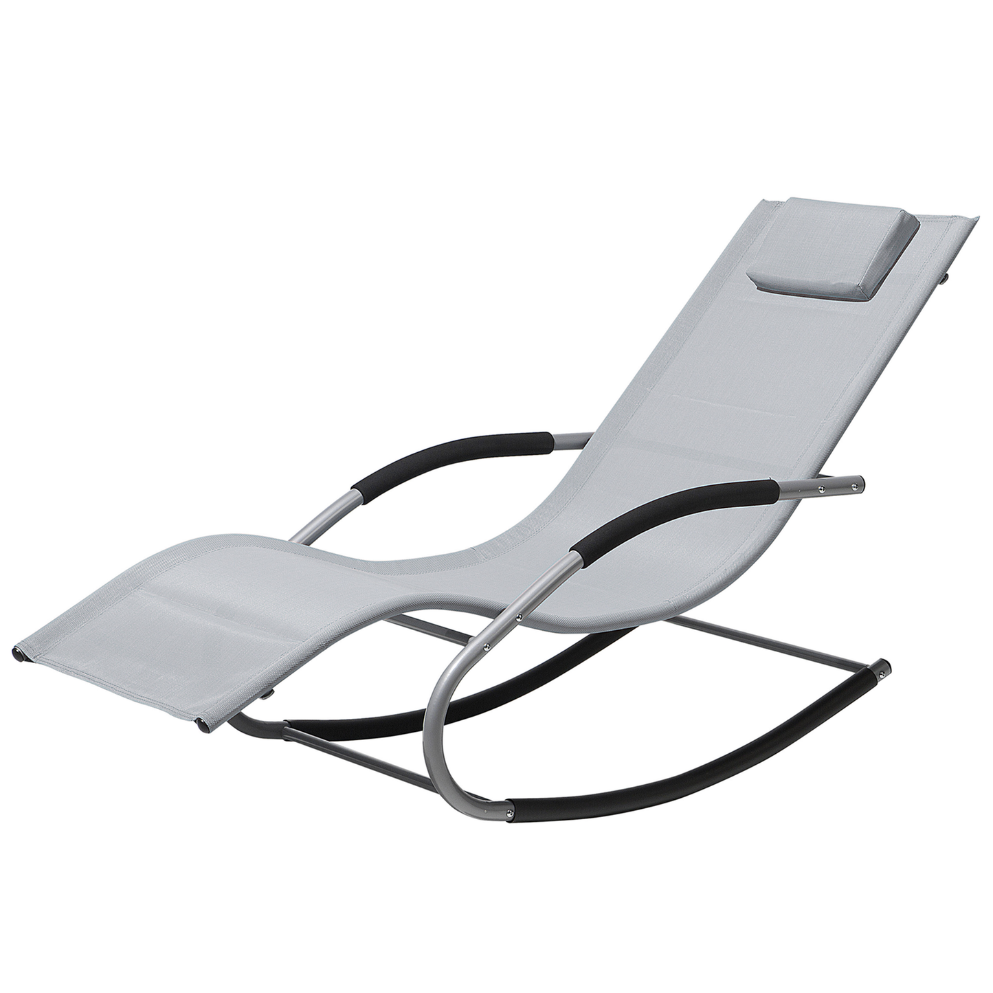 Gartenliege grau Textil Schaukelfunktion CARANO