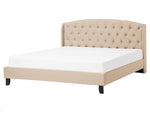 Bett mit Lattenrost Stoff BORDEAUX 160 x 200 cm Beige