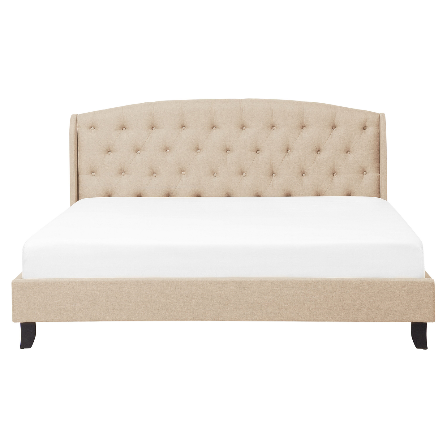 Bett mit Lattenrost Stoff BORDEAUX 160 x 200 cm Beige