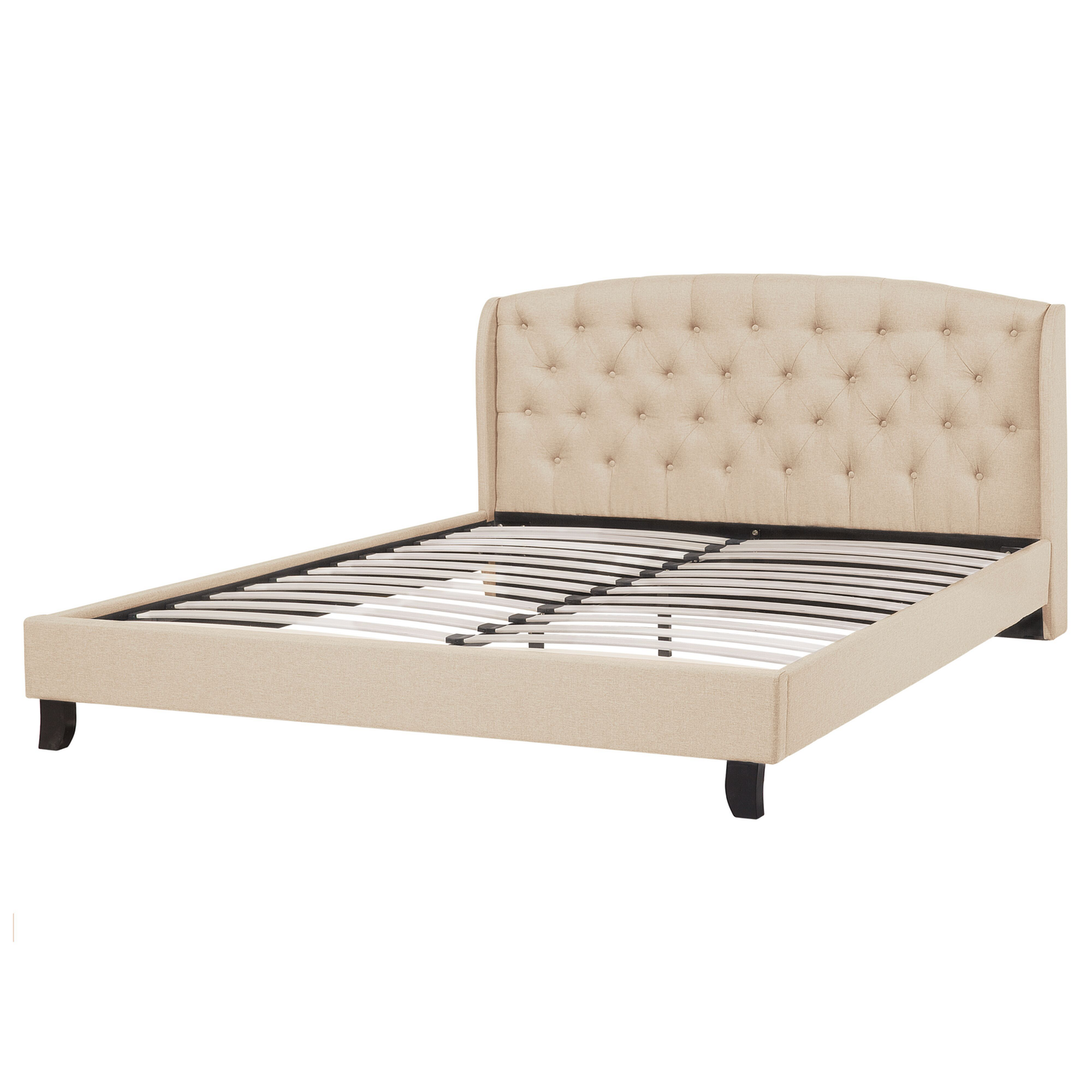 Bett mit Lattenrost Stoff BORDEAUX 160 x 200 cm Beige