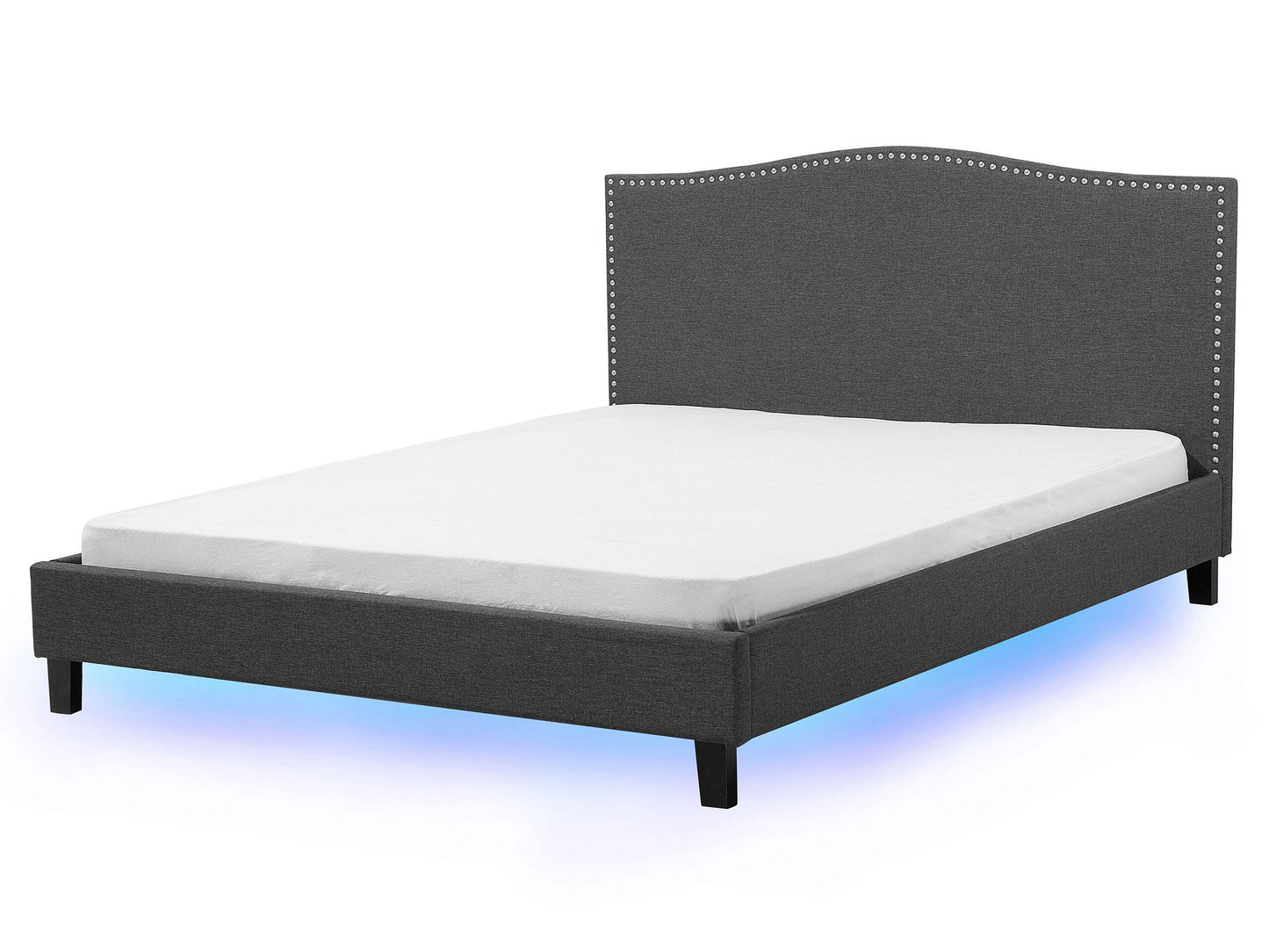 Bett mit Lattenrost Stoff MONTPELLIER 160 x 200 cm LED Bunt