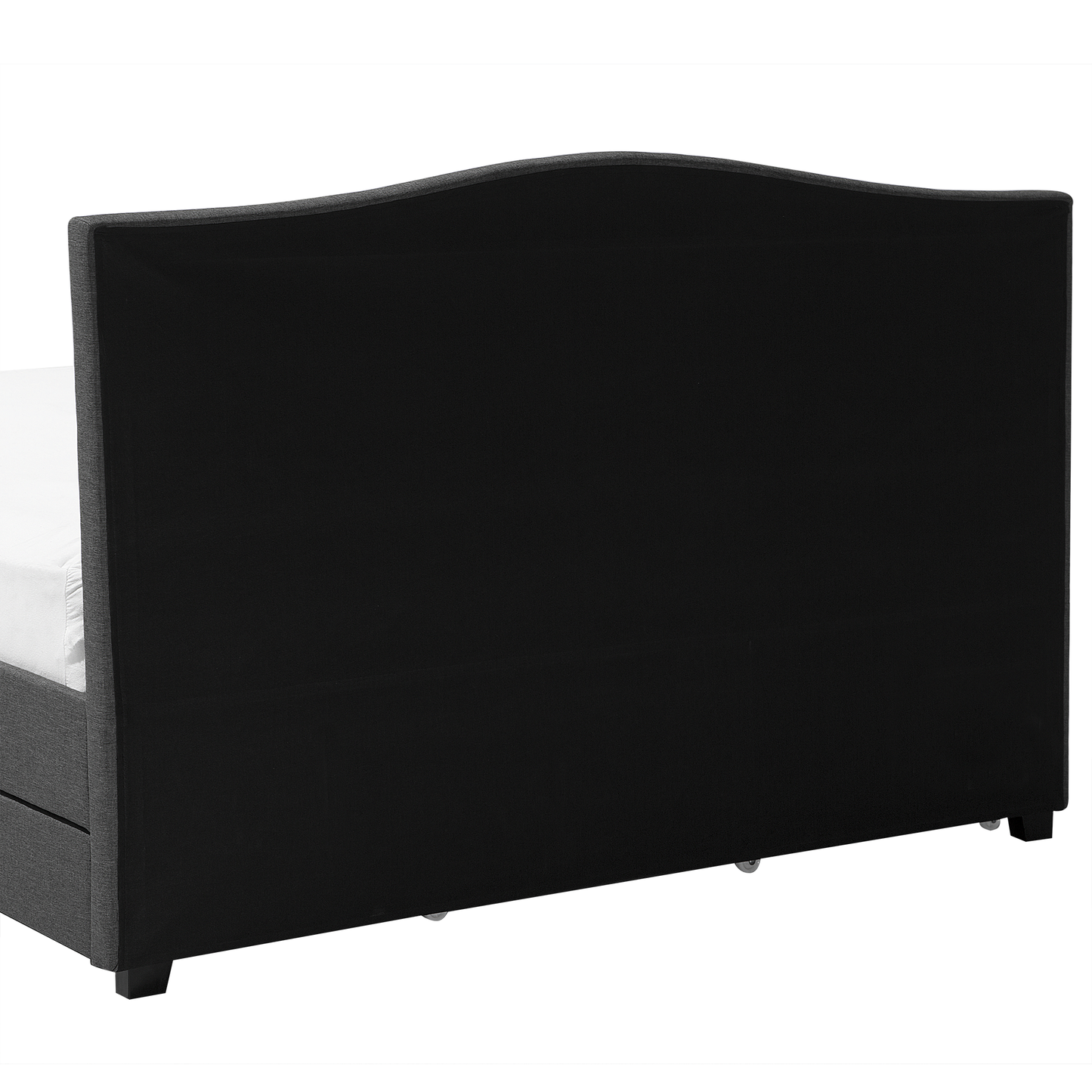 Bett mit Schubladen Stoff MONTPELLIER 160 x 200 cm Dunkelgrau