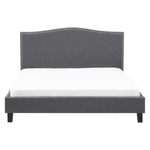 Bett mit Lattenrost Stoff MONTPELLIER 160 x 200 cm Dunkelgrau