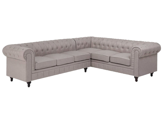 Ecksofa Polsterbezug beige linksseitig CHESTERFIELD