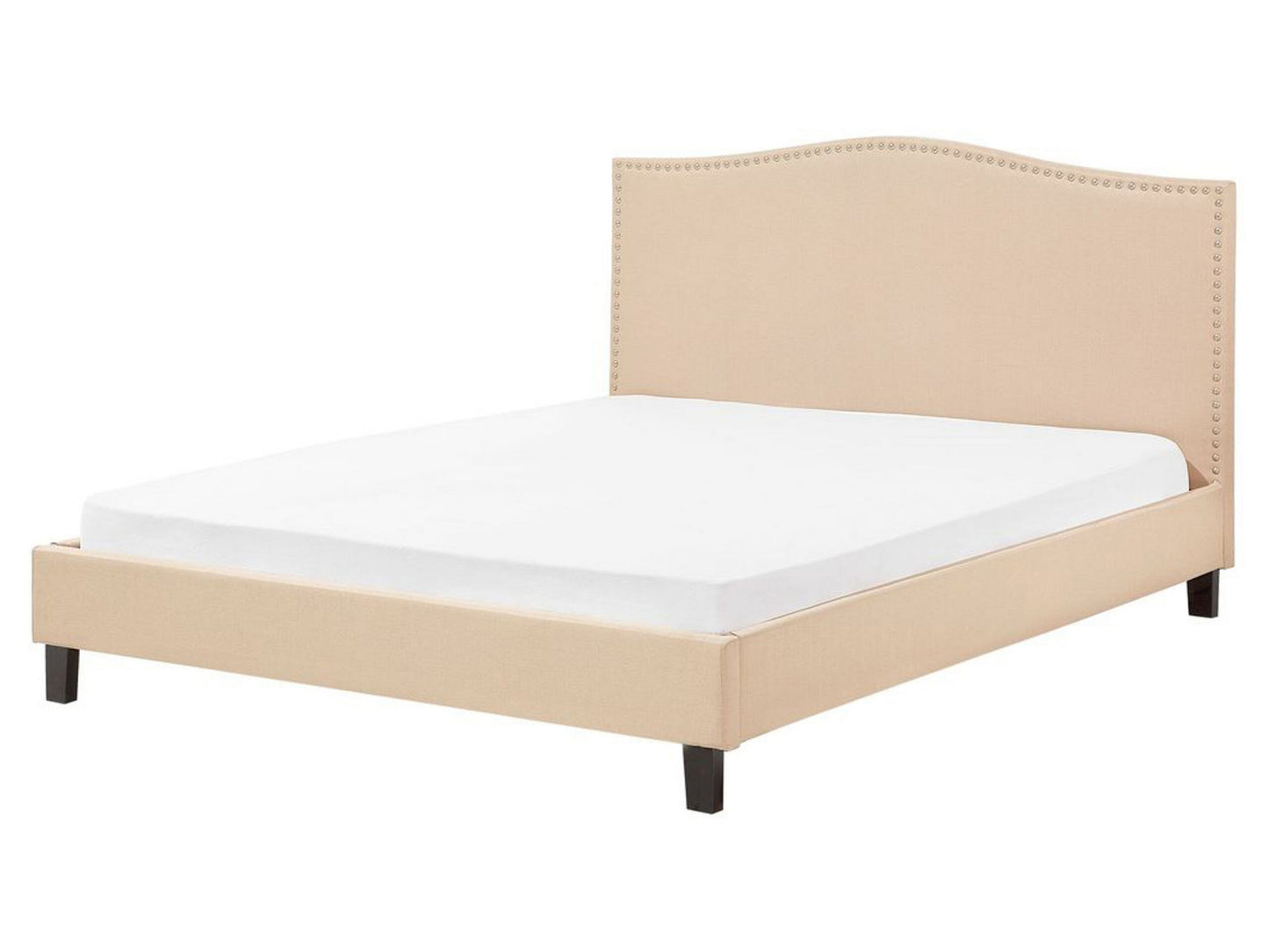 Bett mit Lattenrost Stoff MONTPELLIER 160 x 200 cm Beige