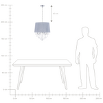 Kronleuchter EVANS Hellgrau
