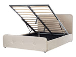 Bett mit Stauraum Stoff RENNES 140 x 200 cm Beige