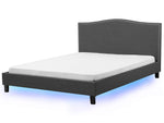 Bett mit Lattenrost Stoff MONTPELLIER 180 x 200 cm LED Bunt