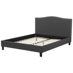 Bett mit Lattenrost Stoff MONTPELLIER 180 x 200 cm LED Weiss
