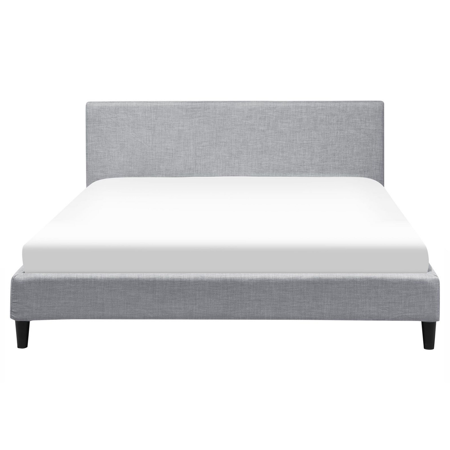 Bett mit Lattenrost Stoff FITOU 160 x 200 cm Hellgrau