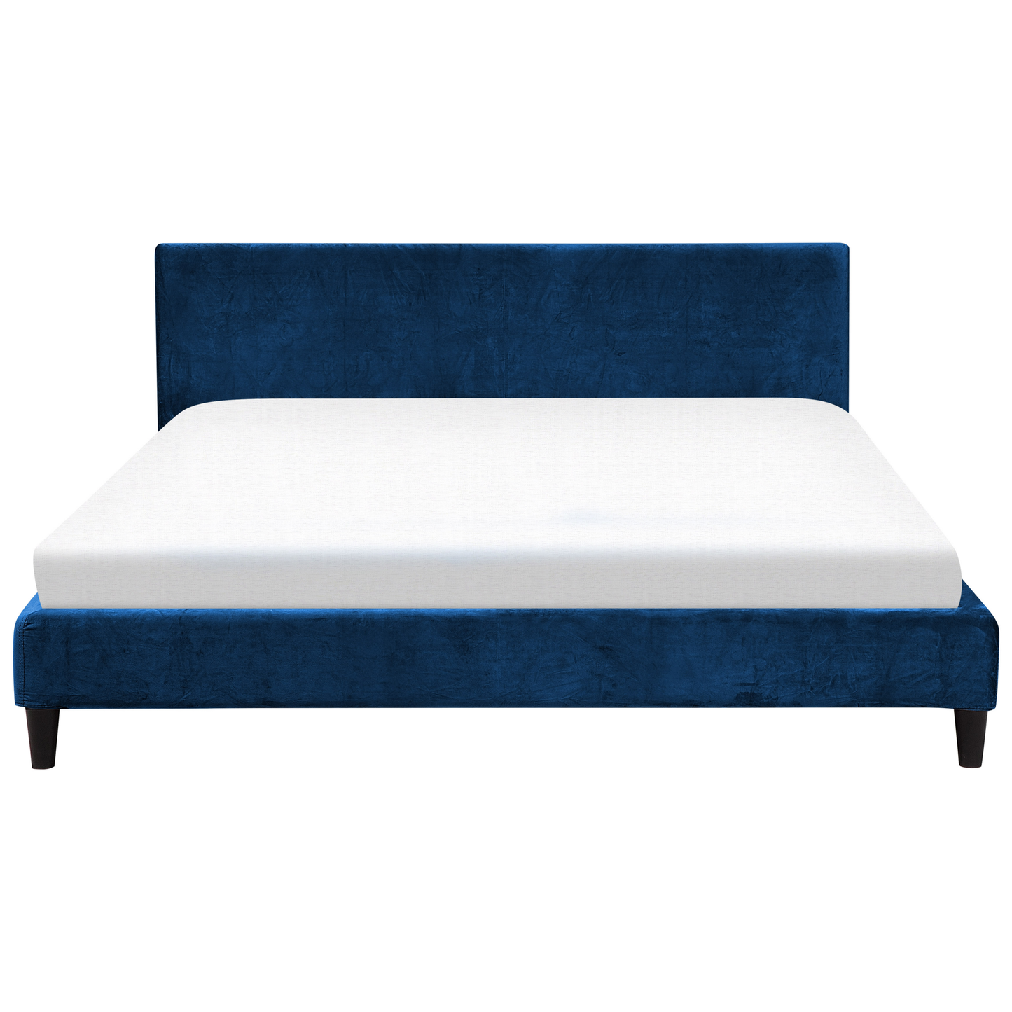 Bett mit Lattenrost Samtstoff FITOU 180 x 200 cm Dunkelblau