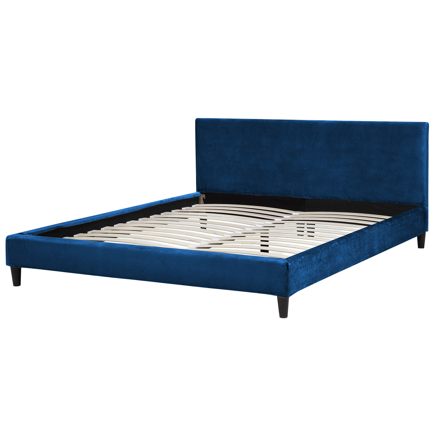 Bett mit Lattenrost Samtstoff FITOU 180 x 200 cm Dunkelblau