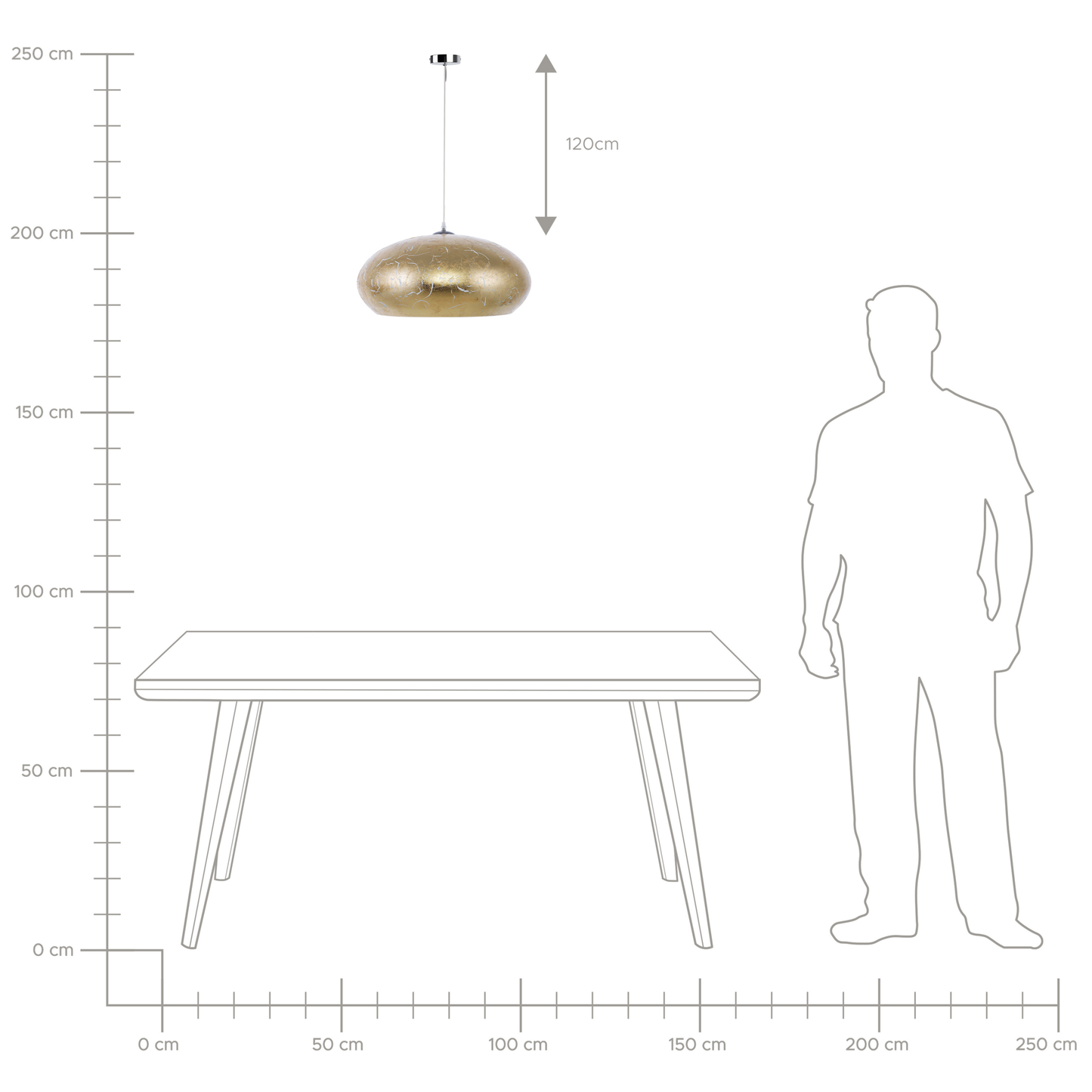 Hängelampe LIMNATIS Metall Gold