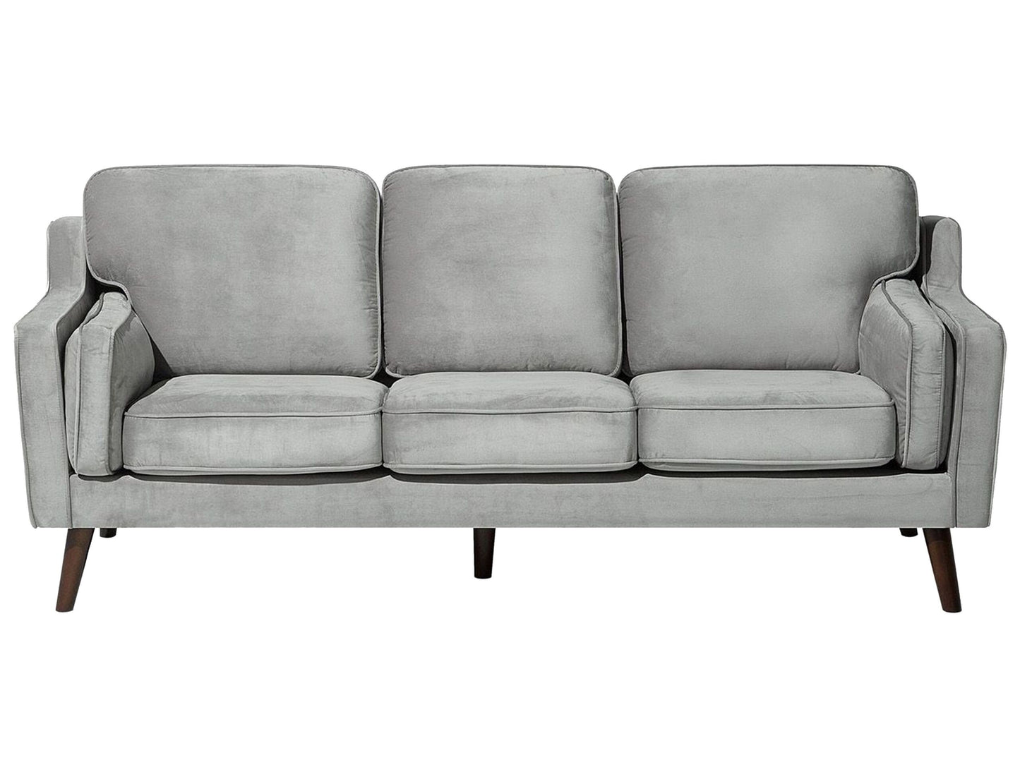 3-Sitzer Sofa Samtstoff hellgrau LOKKA