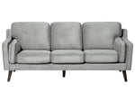 3-Sitzer Sofa Samtstoff hellgrau LOKKA