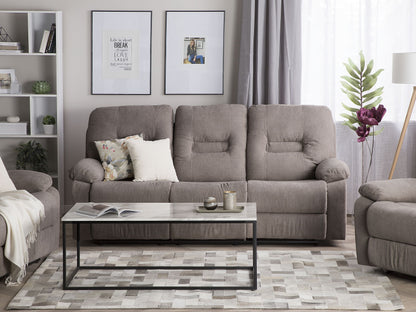 3-Sitzer Sofa Polsterbezug taupe verstellbar BERGEN