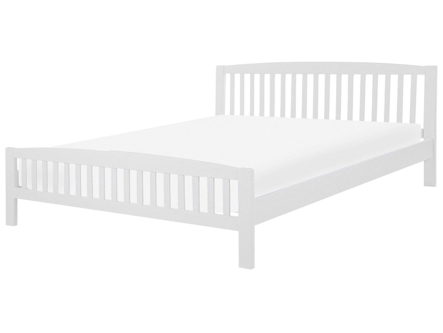 Bett mit Lattenrost Kiefernholz CASTRES 180 x 200 cm Weiss