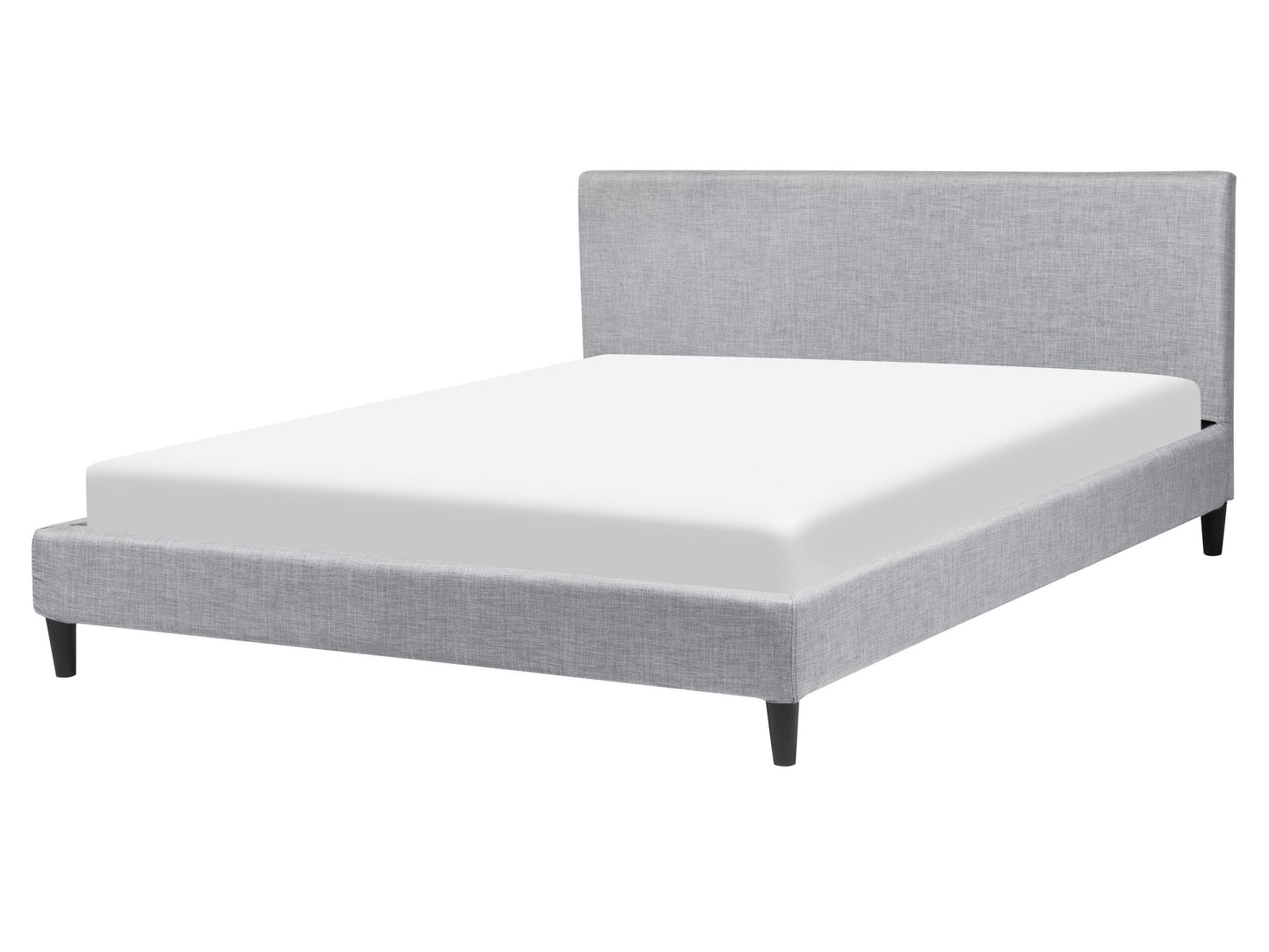 Bett mit Lattenrost Stoff FITOU 160 x 200 cm Hellgrau