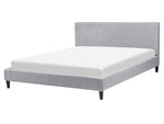 Bett mit Lattenrost Stoff FITOU 160 x 200 cm Hellgrau