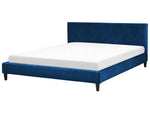 Bett mit Lattenrost Samtstoff FITOU 180 x 200 cm Dunkelblau