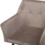 Esszimmerstuhl 2er Set JASMIN Samtstoff Taupe