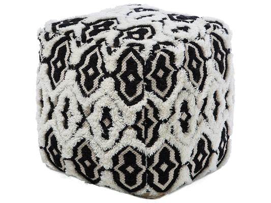 Pouf schwarz-weiss 45 x 45 cm ORAI