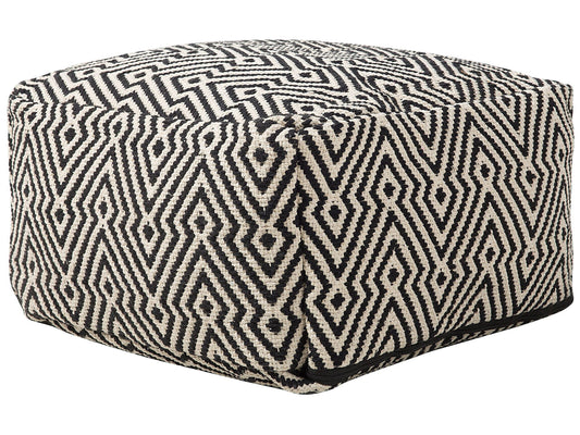 Pouf Baumwolle schwarz-weiss 50 x 50 x 30 cm MUKKI