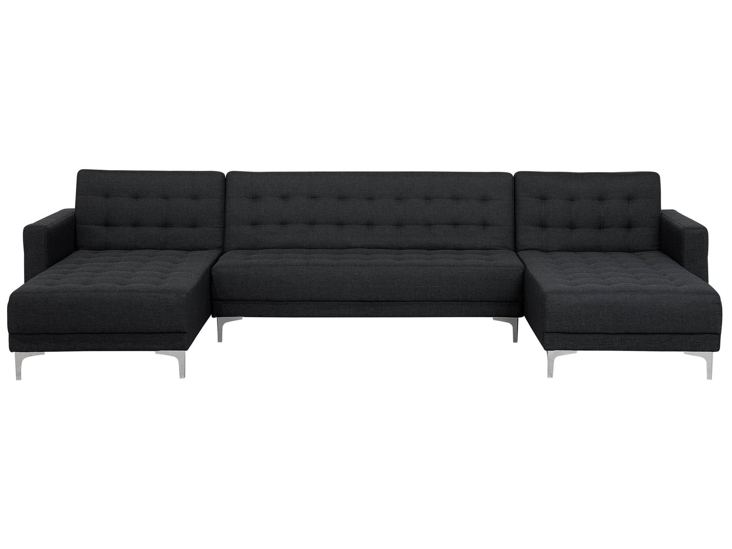 Schlafsofa U-förmig Polsterbezug graphitgrau ABERDEEN