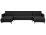 Schlafsofa U-förmig Polsterbezug graphitgrau ABERDEEN