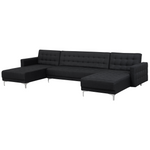 Schlafsofa U-förmig Polsterbezug graphitgrau ABERDEEN